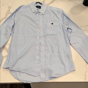 Simply Southern Men’s Light Blue & White Seersucker Button-Down Shirt